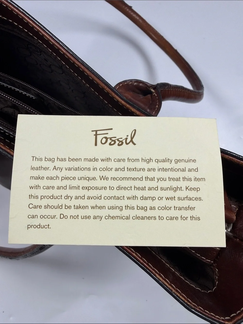 Fossil Vintage Unisex Brown Leather Tote Work Business Bag